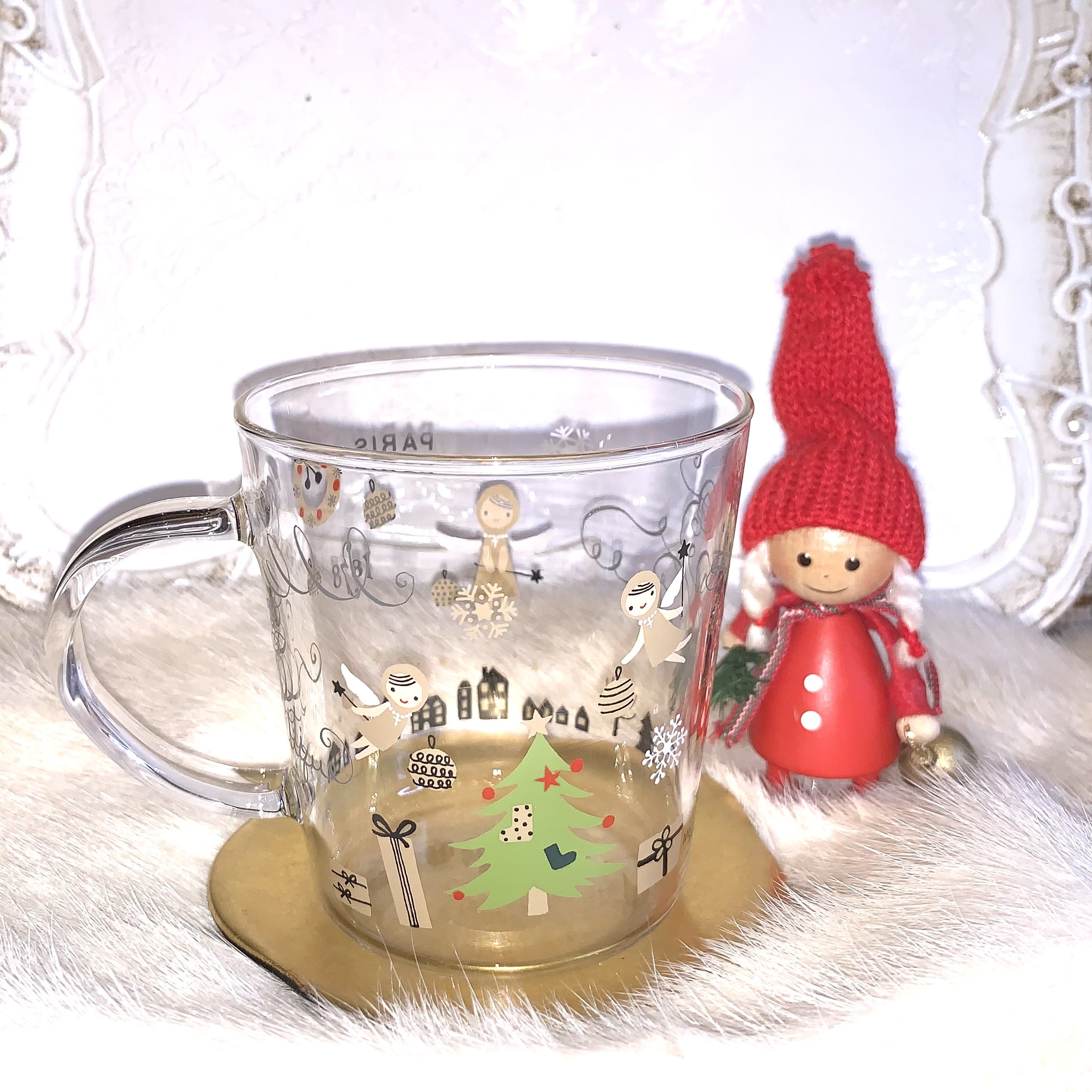 ポーセラーツ クリスマス柄 グラス3個セット