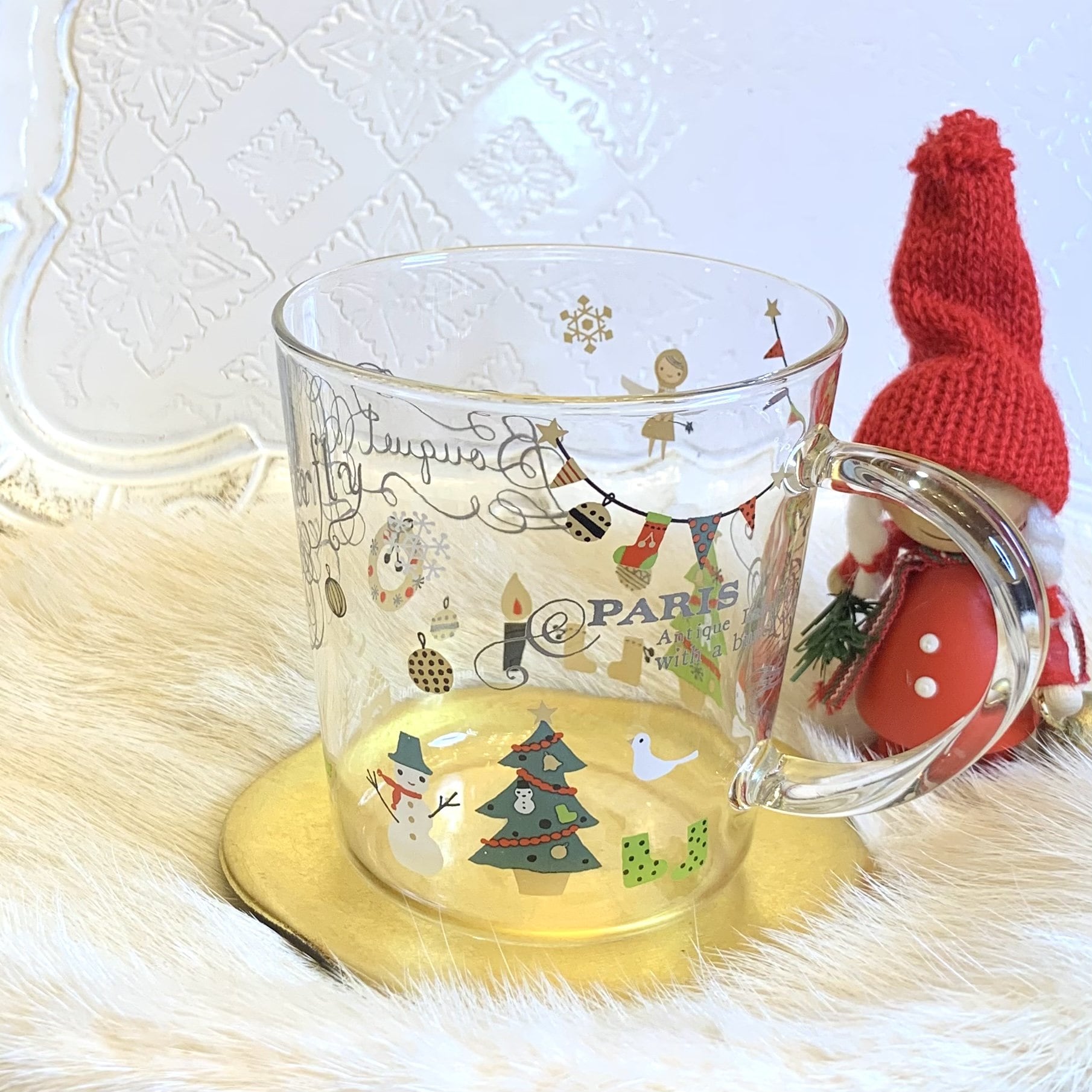 ポーセラーツ クリスマス柄 グラス1個 単品