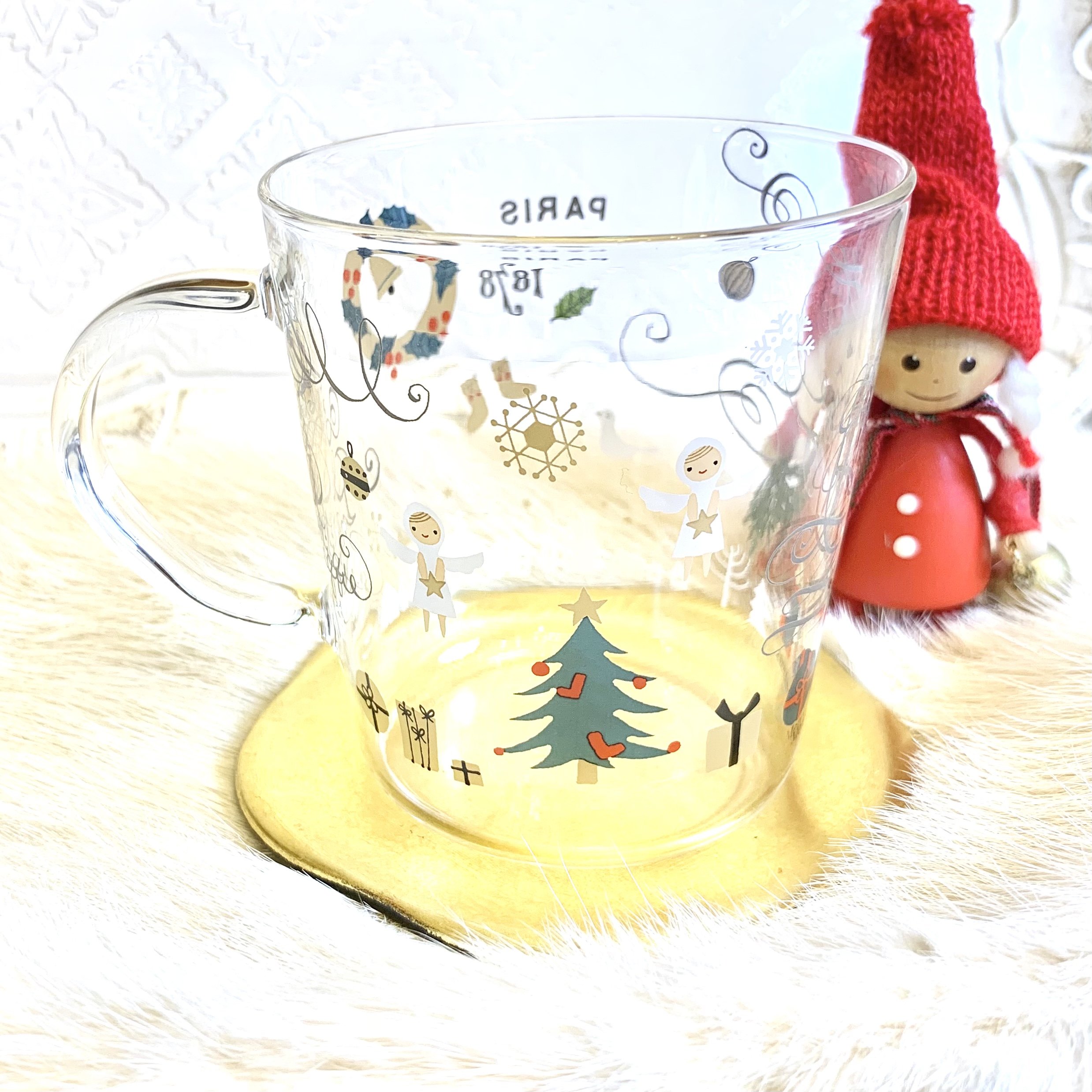 ポーセラーツ クリスマス柄 グラス3個セット