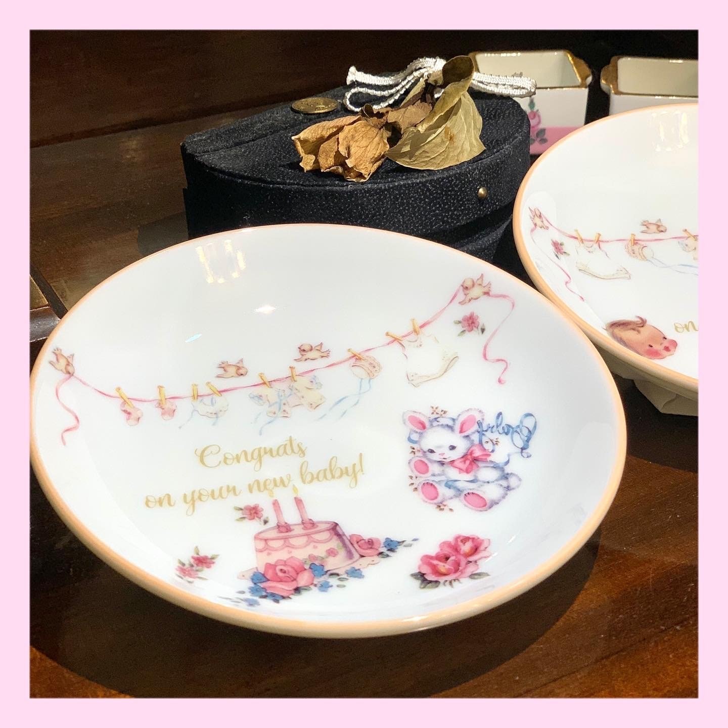 ポーセラーツ ベビー柄プレート2枚セット