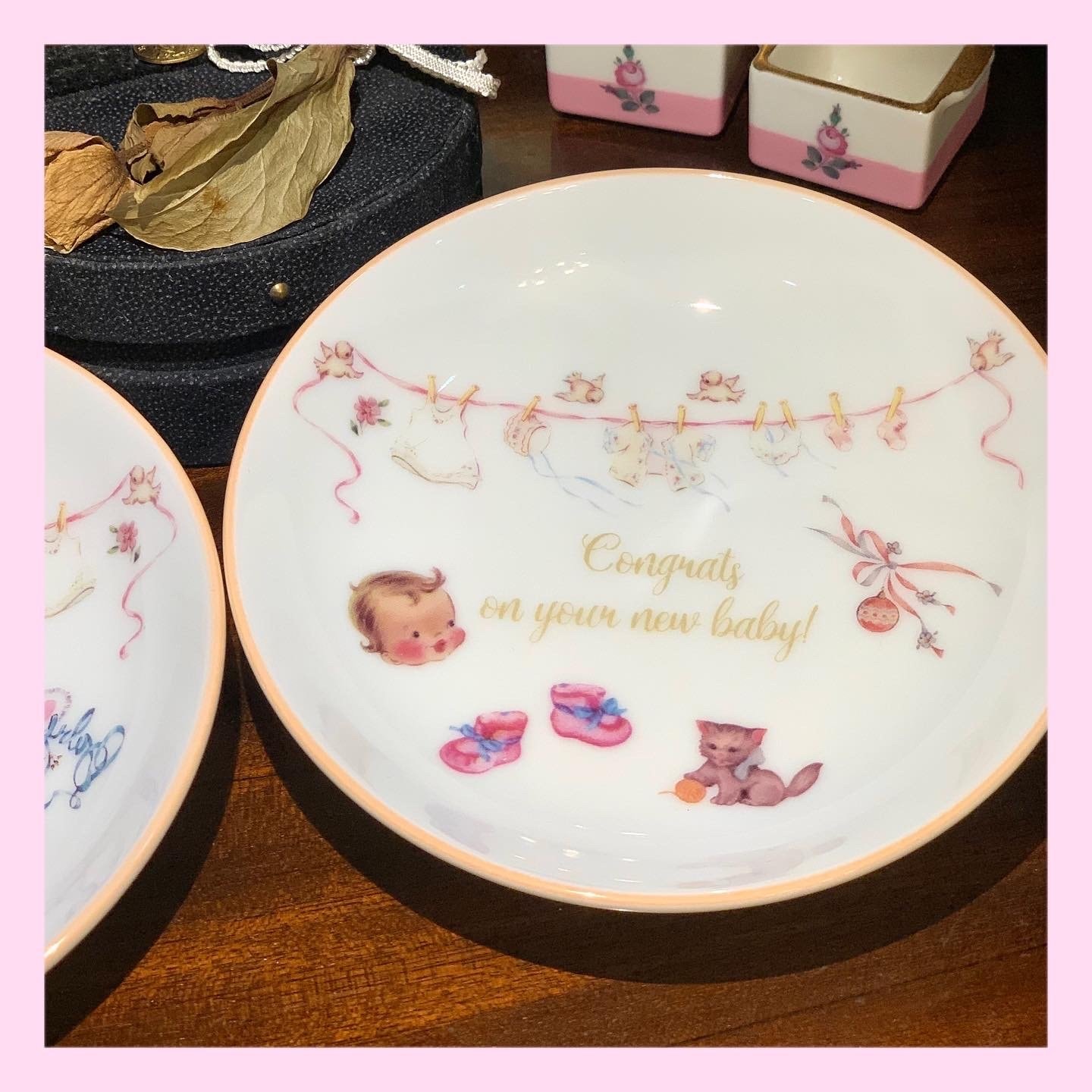 ポーセラーツ ベビー柄プレート2枚セット