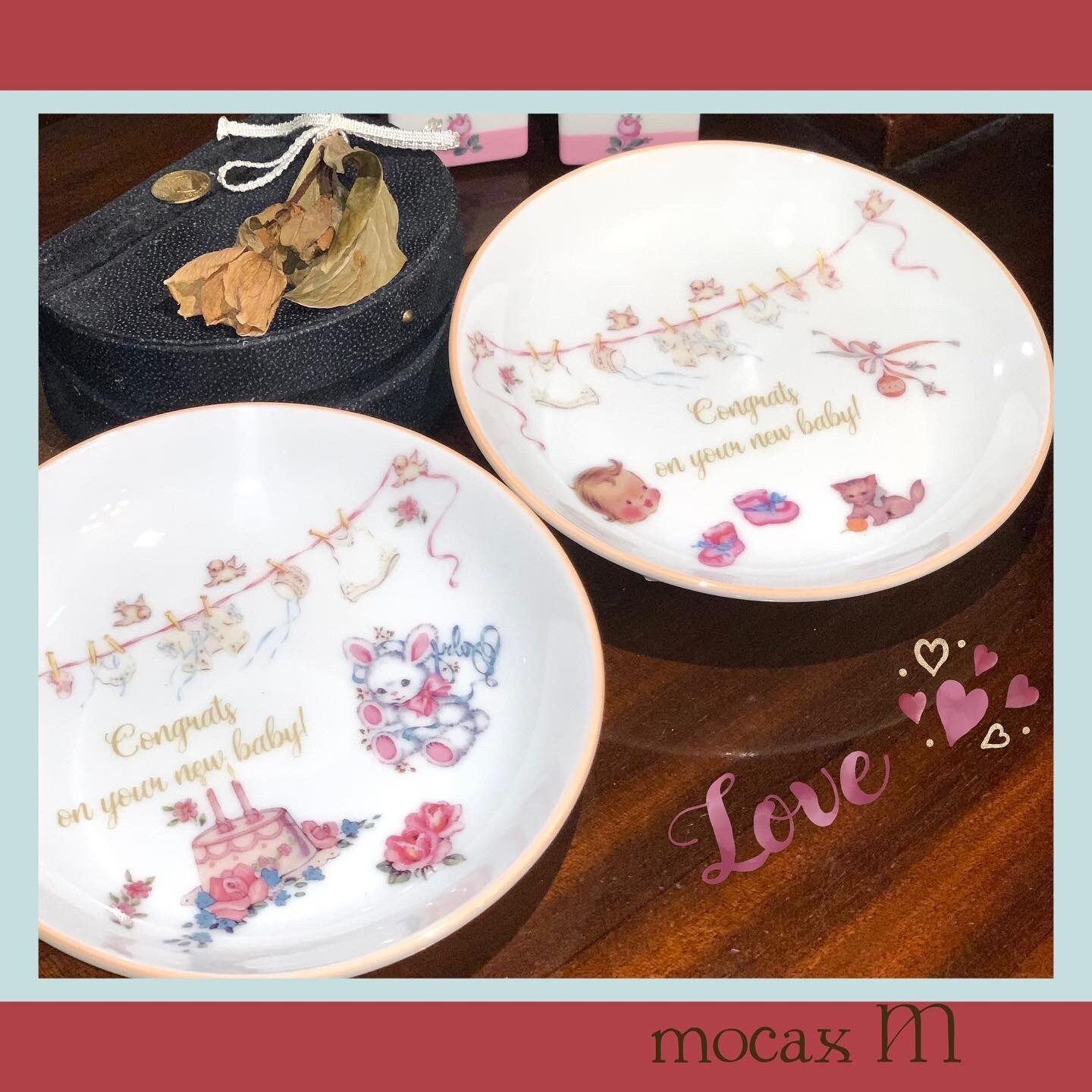 ポーセラーツ ベビー柄プレート2枚セット