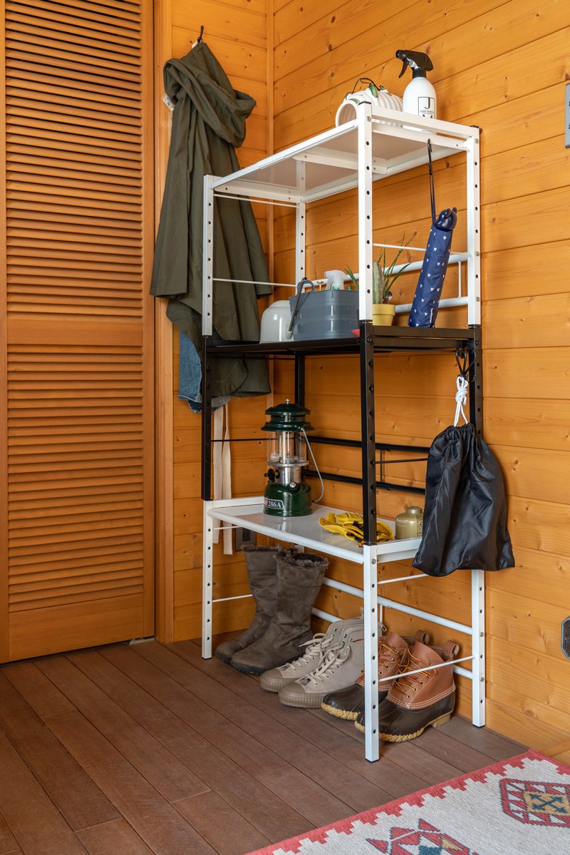 伸縮式マルチラック 【幅も高さも変えられるマルチラック】 棚板は