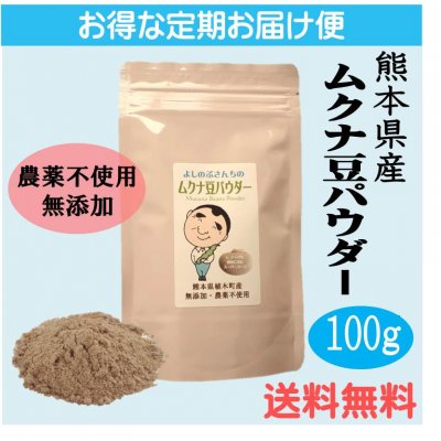 【100g入り】お得な定期便(いつでも解約可能)送料無料 熊本県産 よしのぶさんちのムクナ豆パウダー 無農薬・無添加 健康食品