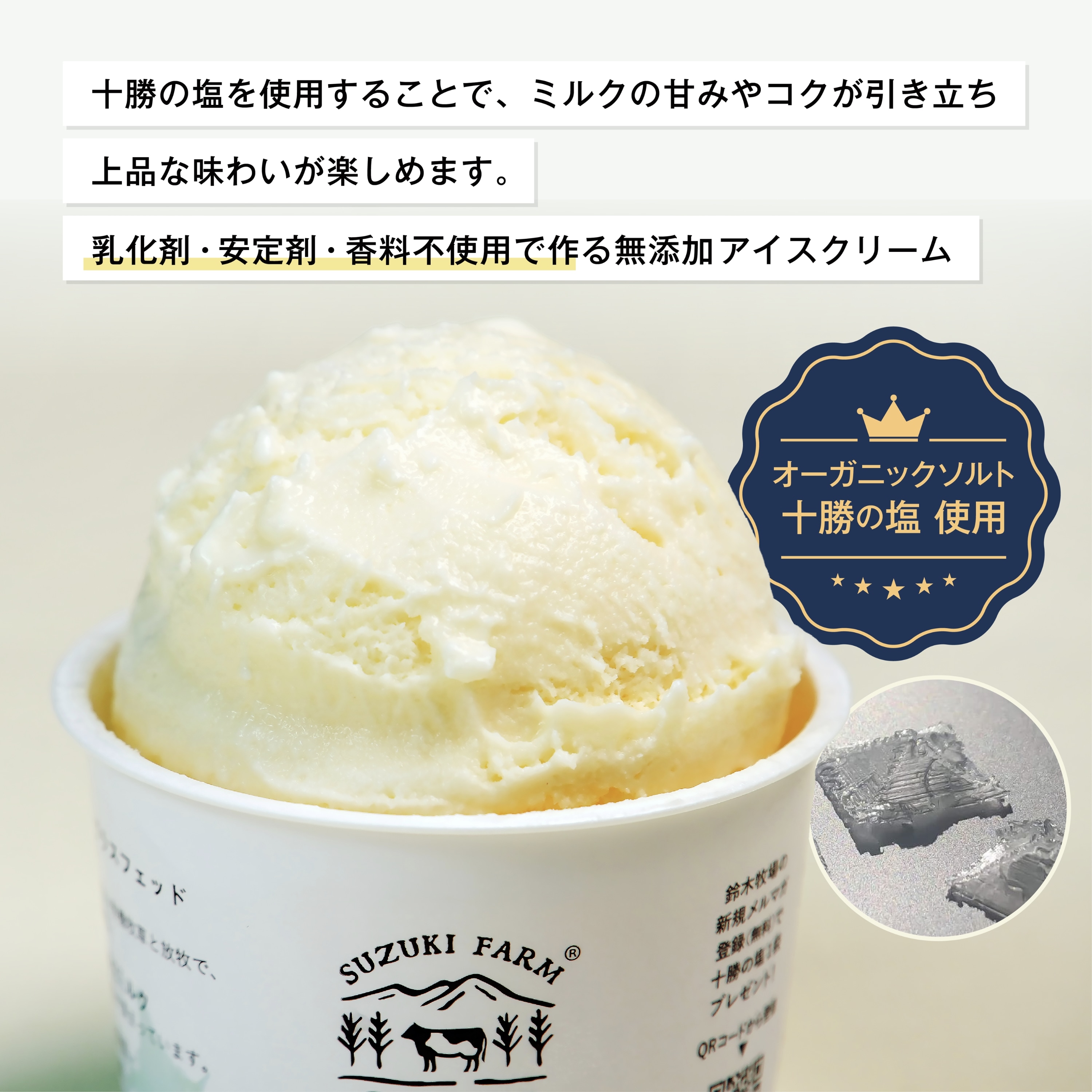 ミルク 鈴木牧場アイスクリーム 塩ミルク4L（業務用サイズ） オーガニック