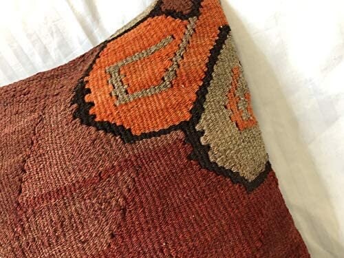 ウール 手織りキリム オールドキリム クッションカバー 37×40cm itk