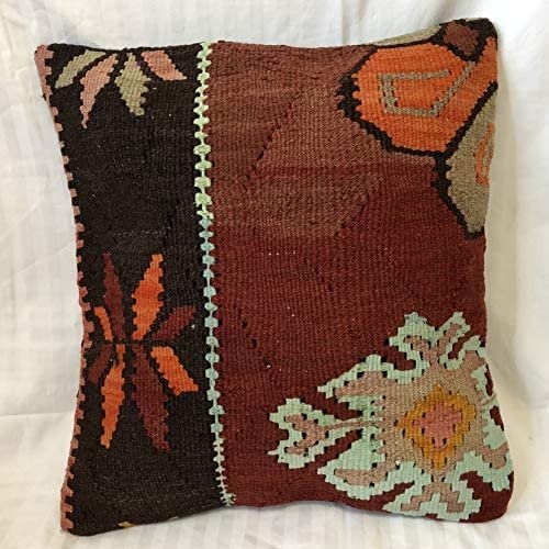 ウール 手織りキリム オールドキリム クッションカバー 37×40cm itk
