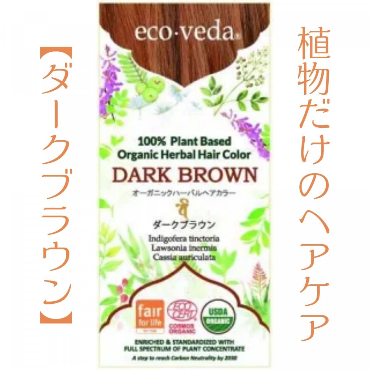 エコヴェーダ/オーガニックハーバルヘアカラー/ダークブラウン100g