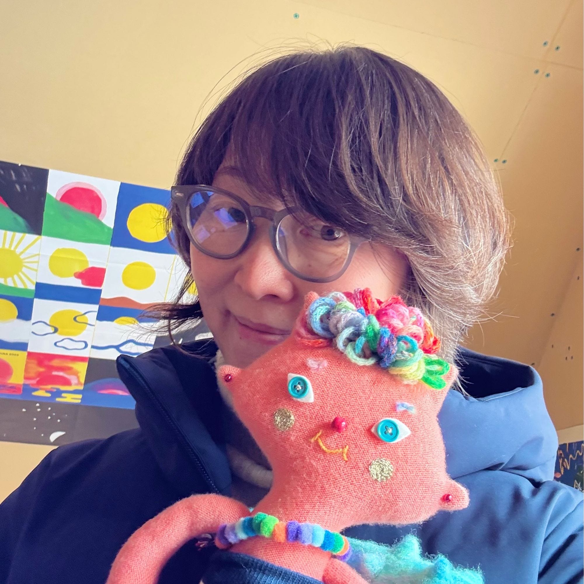 青・鬼っ子ぬいぐるみ/でこっちー