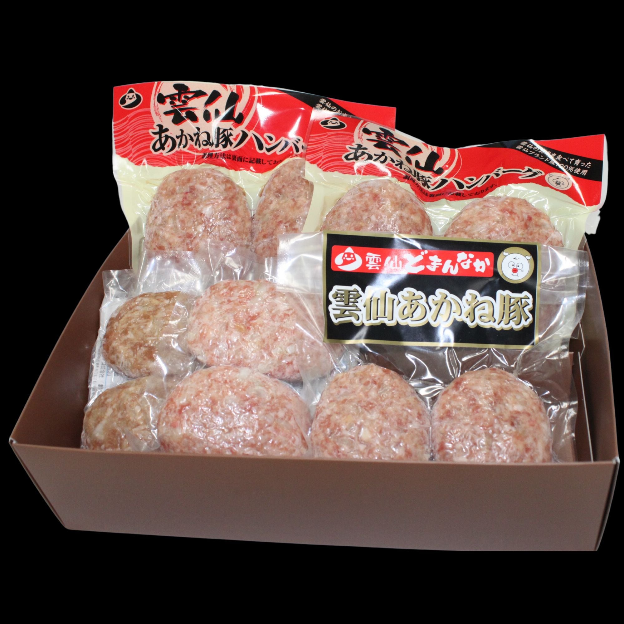 ジューシー！ハンバーグ大3袋小2袋 計10個セット・雲仙あかね豚【卵