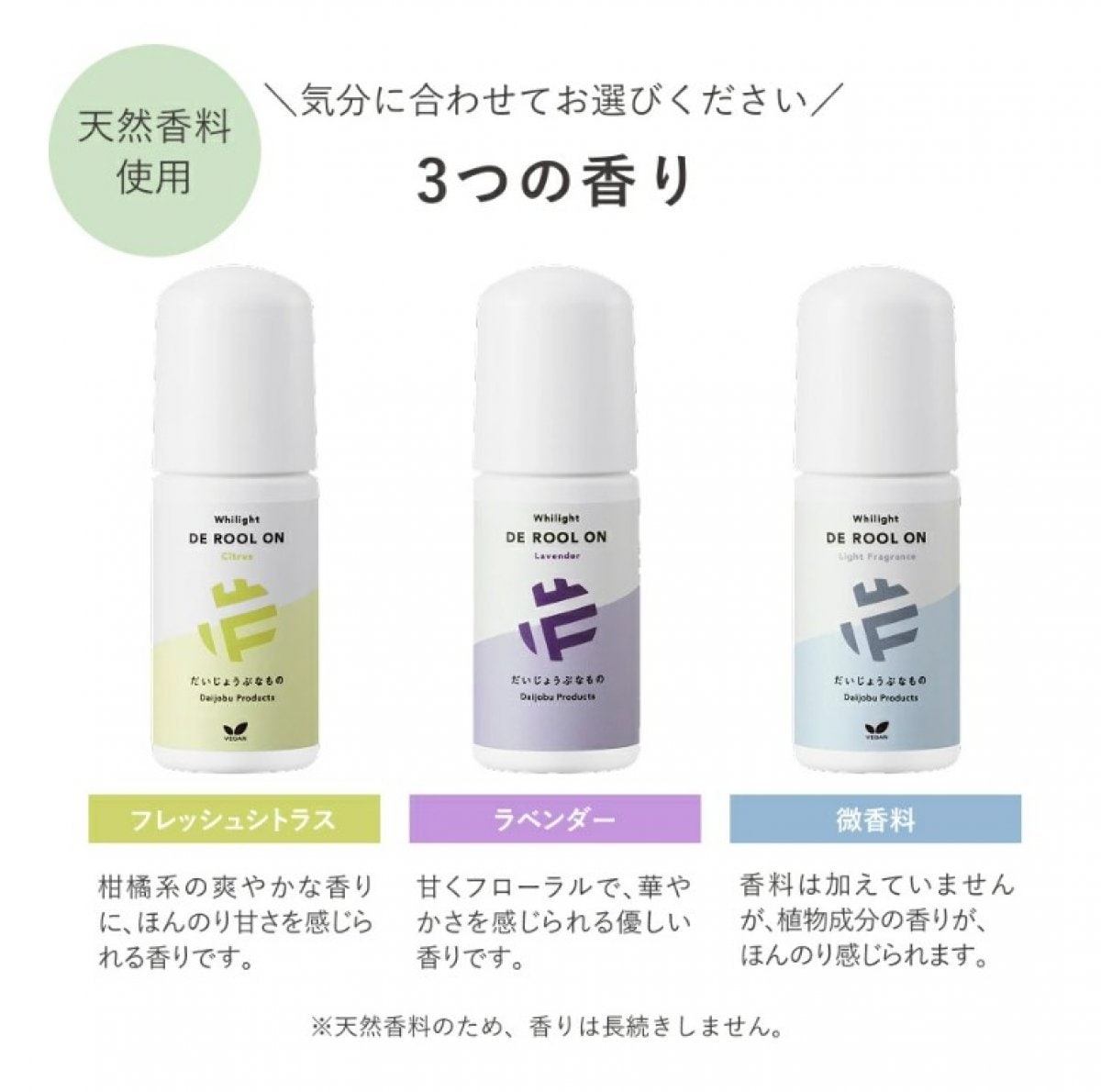 DE ロールオン(フレッシュシトラス・ラベンダー・微香料) だいじょうぶなもの