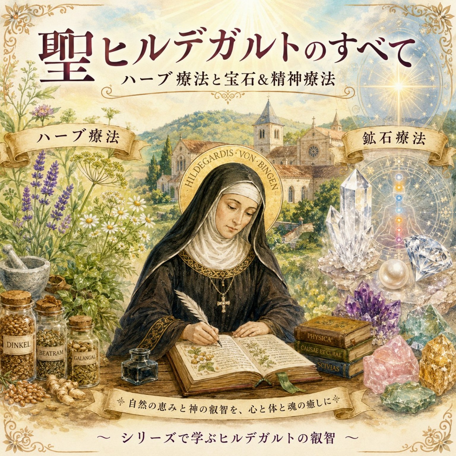 聖ヒルデガルトのすべて ☆ハーブ療法と宝石&精神療法~現代自然療法とともに~(全7回)