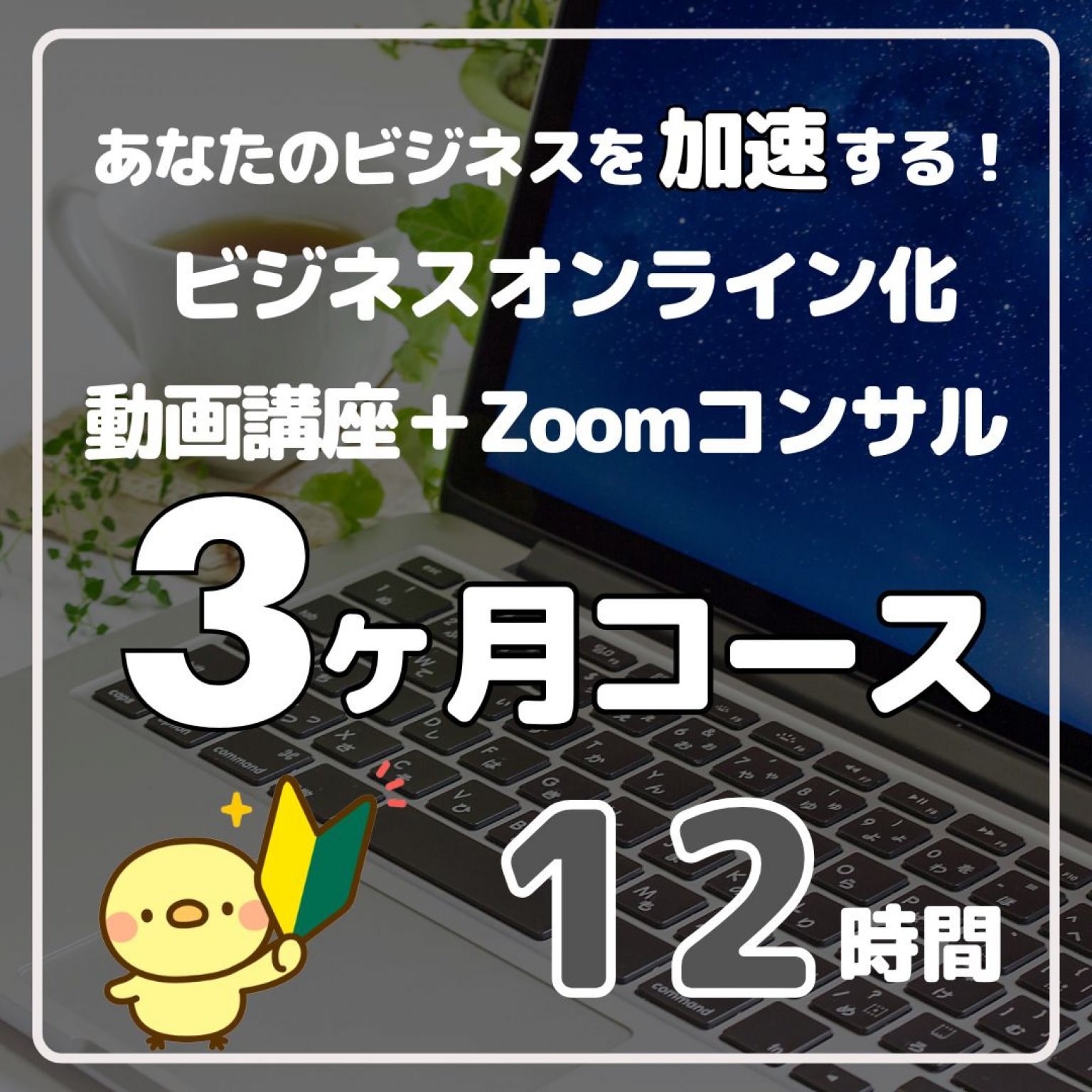 3か月（12時間）コース【ビジネスオンライン化 / 動画講座＋Zoomコンサル】決意割引価格