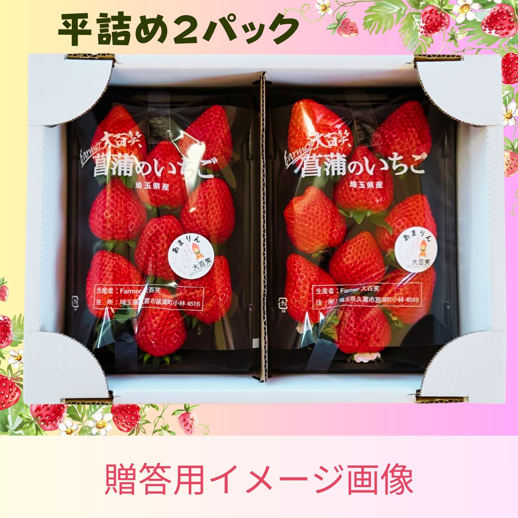 あまりん」平詰め2パック入り 全国いちご選手権で3年連続1位に輝いた