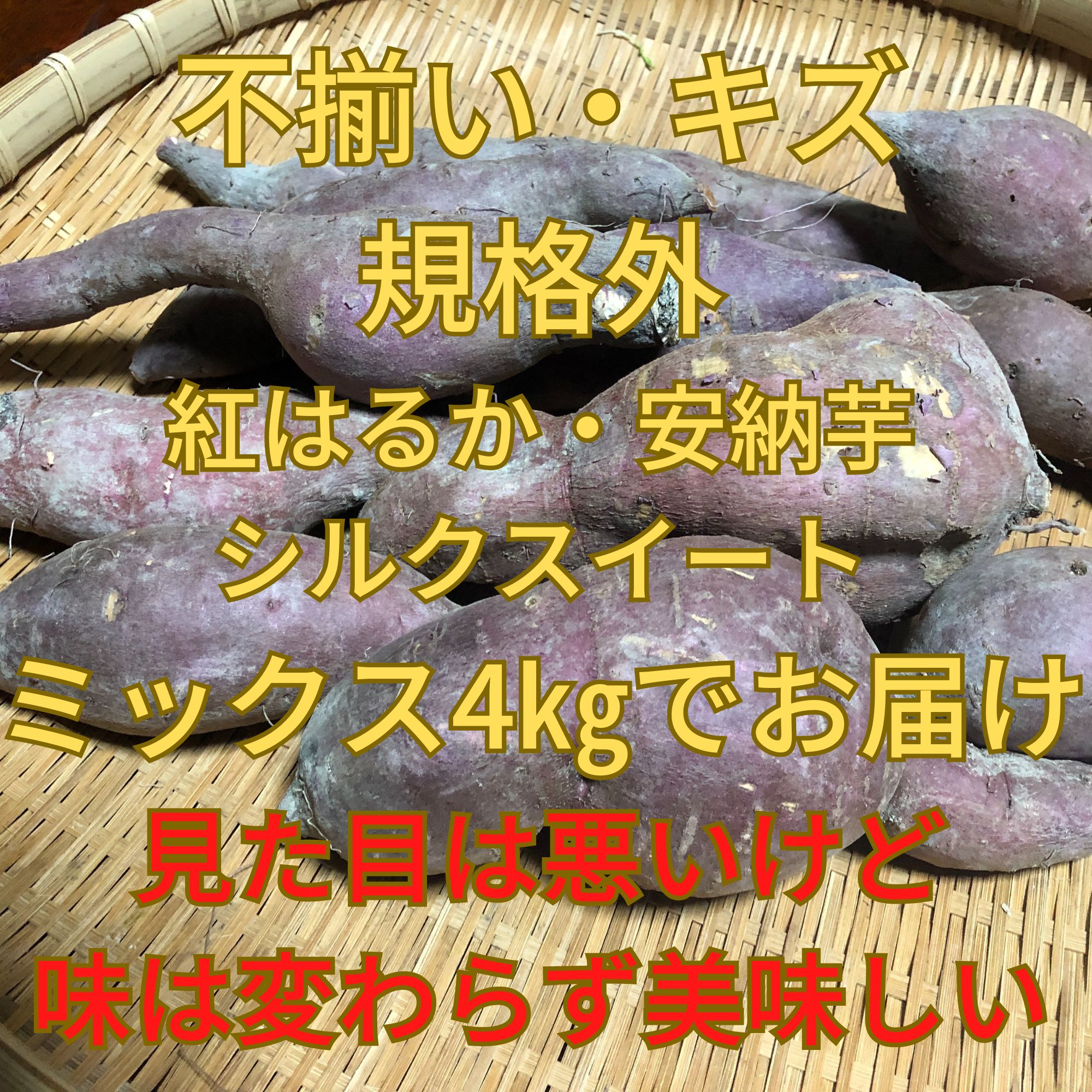 無農薬野菜！ 不揃い・キズ さつまいもおまかせBOX《紅はるか