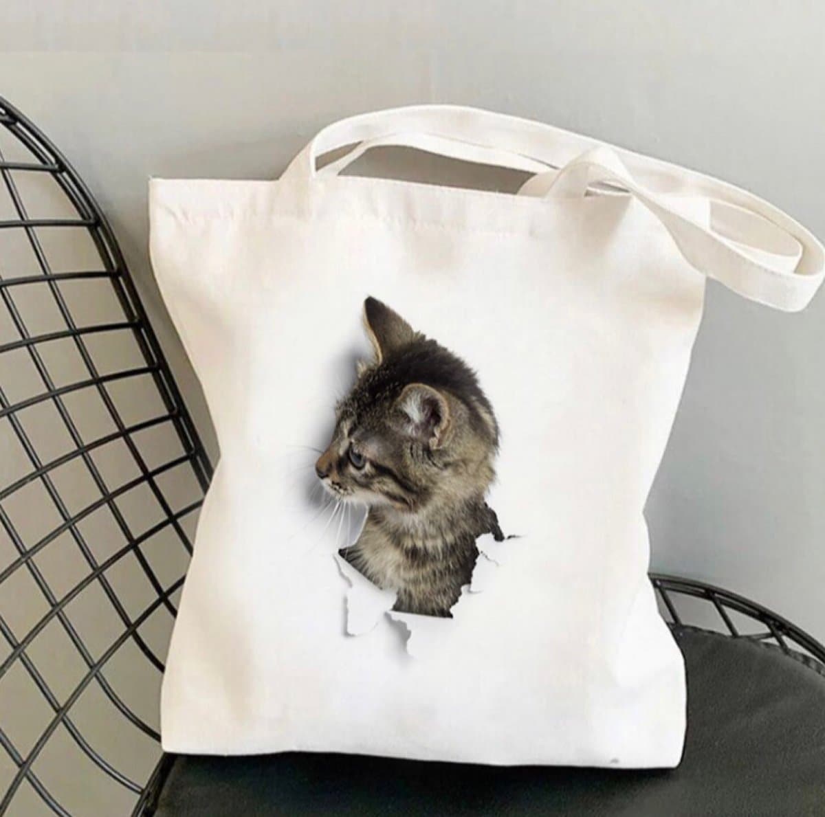 飛び出す猫のトートバッグ　アメショ⑥