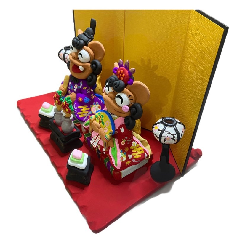 ☆雛祭りセール☆デッカイ事は良いことだ！★シーサー2体 雛祭り】雛祭りシーサー|桃の節句|お祝い|プレゼント|ひな祭り|初節句