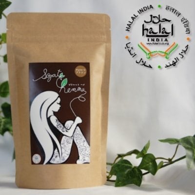 チョコレートブラウン100glソジャットヘナl日本初ハラール認証取得ヘナ