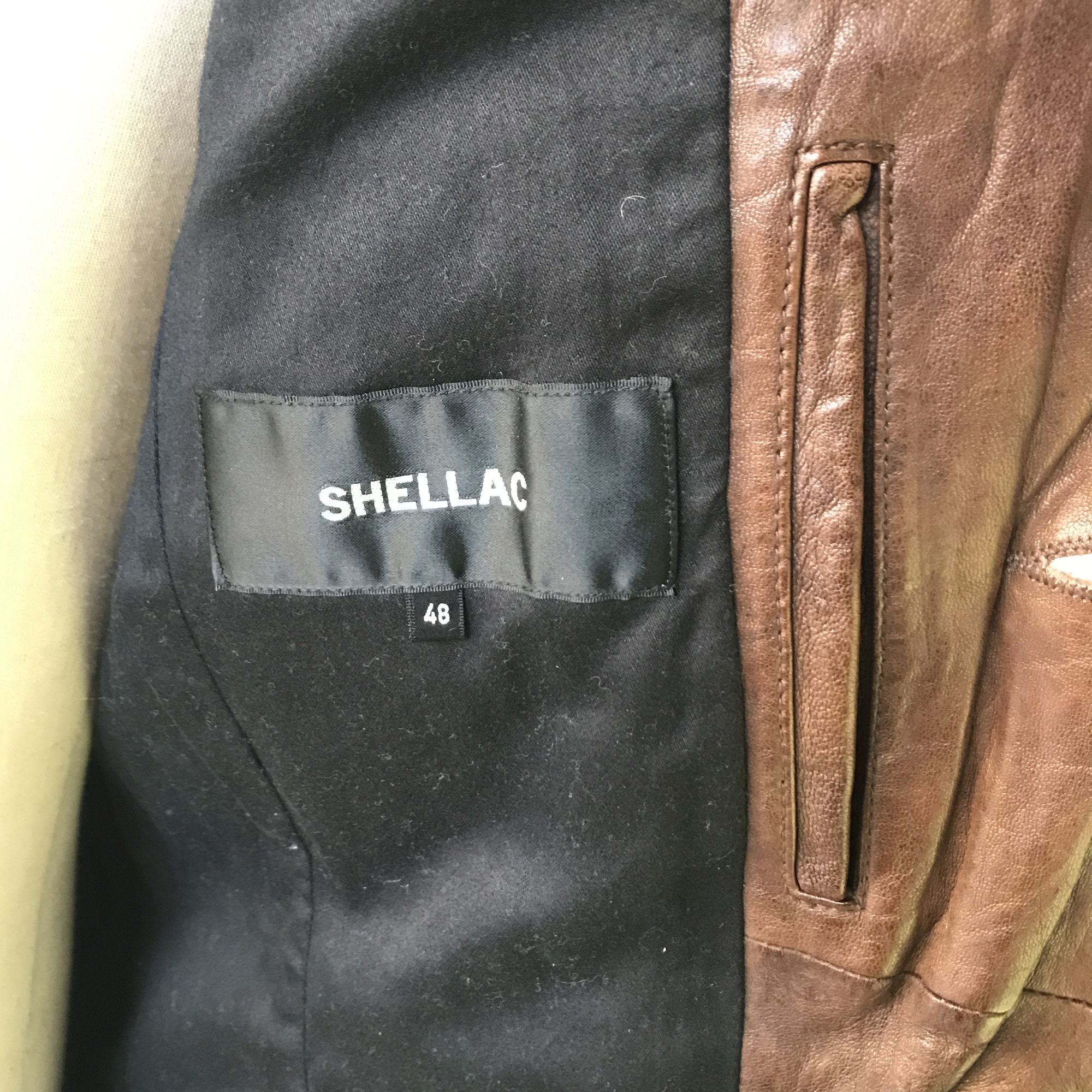 高ポイント】シェラック レザージャケット メンズM 羊革 ベジタブル 