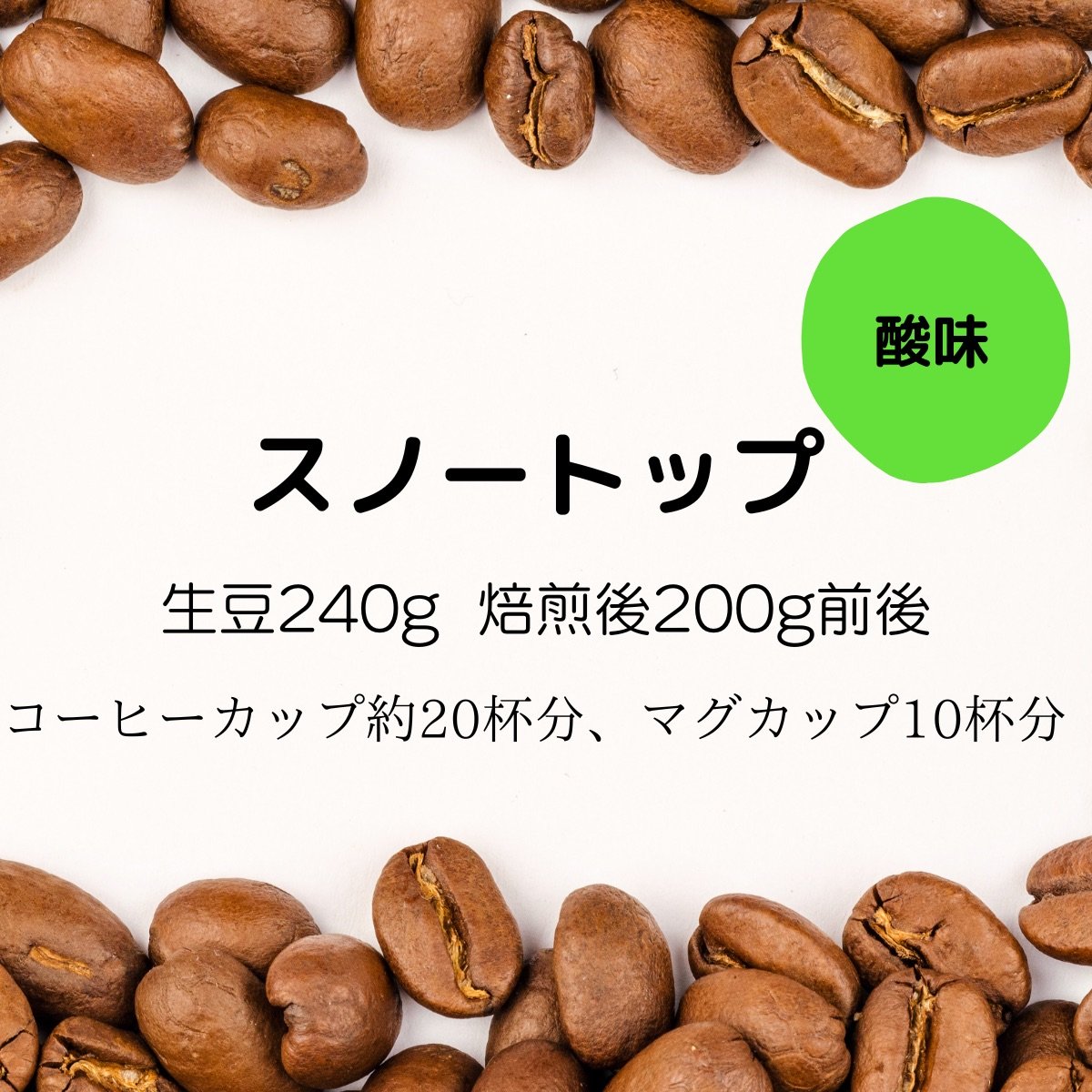 【注文後焙煎珈琲】タンザニア・スノートップ 生豆時240g 焙煎後約200g コーヒーカップ約20杯分