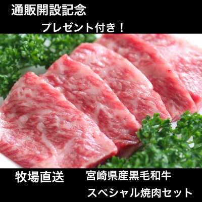 『牧場直送！』　宮崎県産黒毛和牛　スペシャル焼肉セット！（肩ロース・ハラミ）　プレゼント付き！