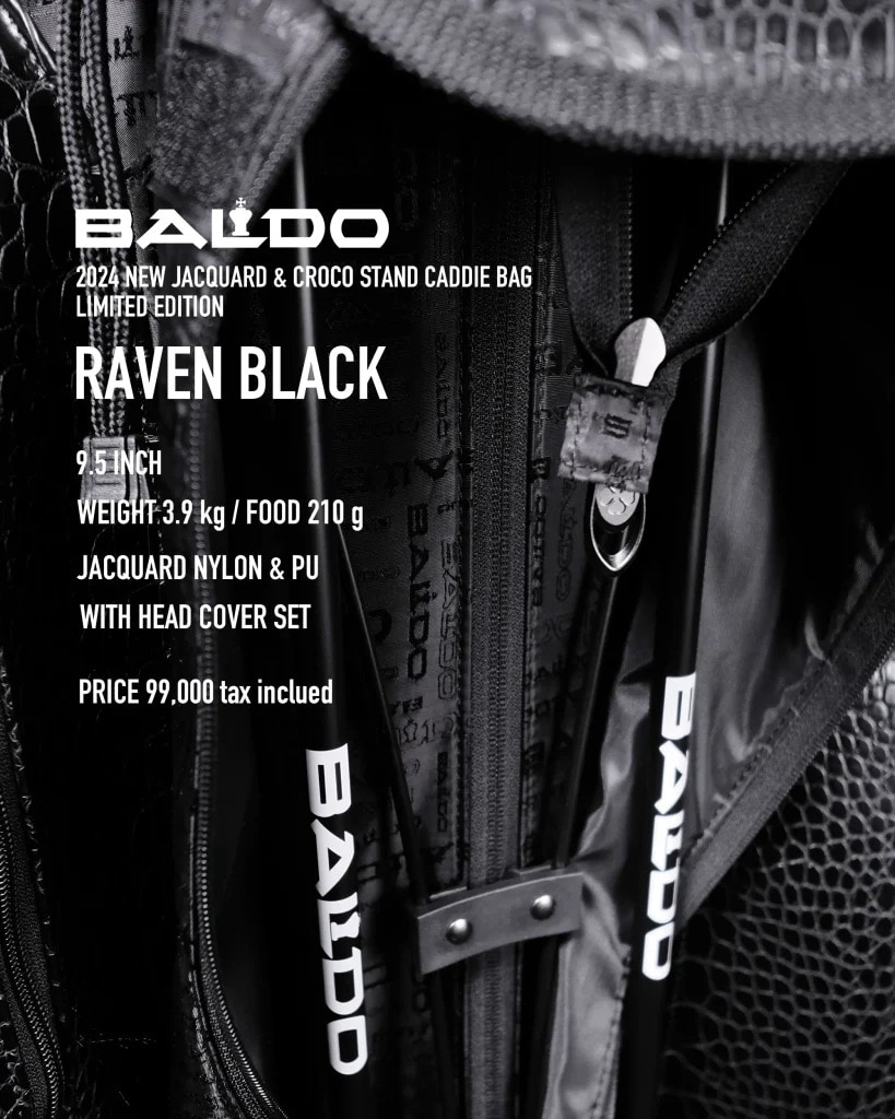 BALDO 2024 NEW JACQUARD & CROCO STAND CADDIE BAG LIMITED EDTION