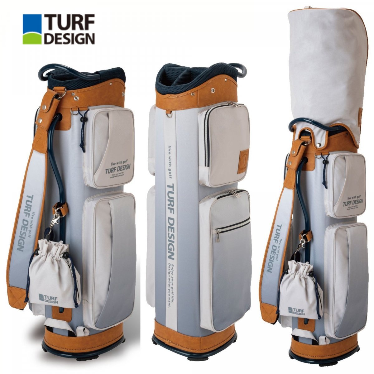 TURF DESIGN キャディバッグ ブルーグレー 2024 TDCB-BD70｜ターフ