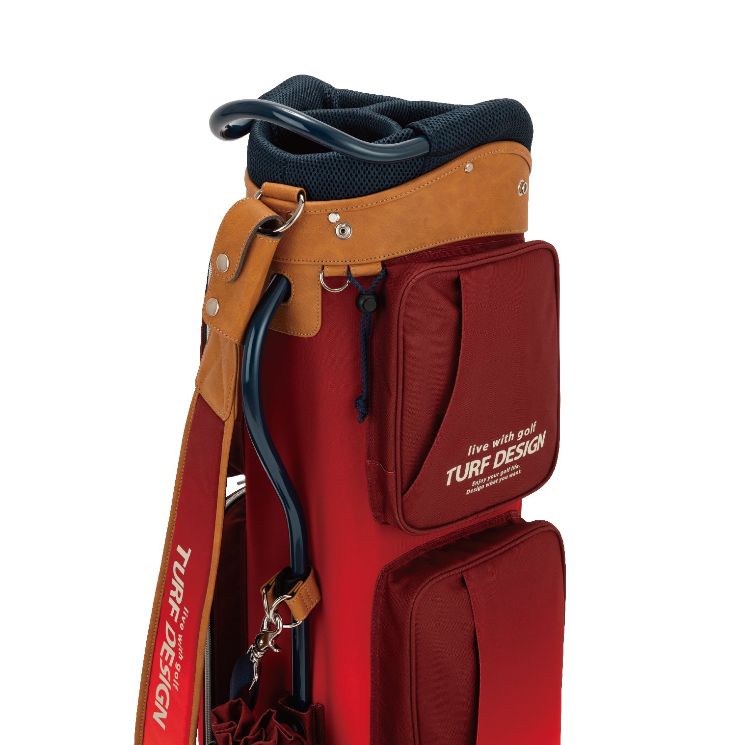 TURF DESIGN キャディバッグ レッド 2024 TDCB-BD70｜ターフデザイン