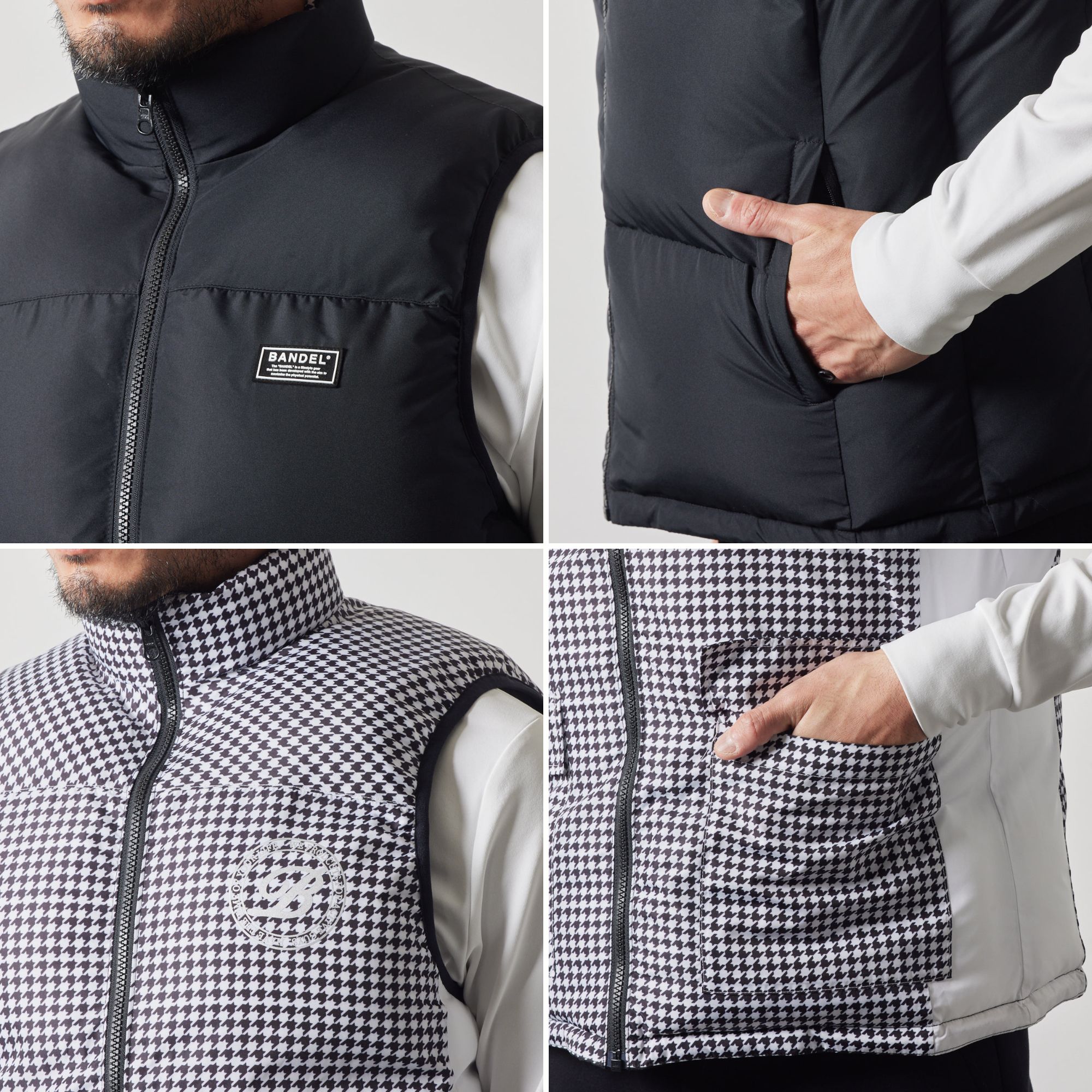 BANDEL REVERSIBLE DOWN VEST MENS ― バンデル リバーシブルダウン