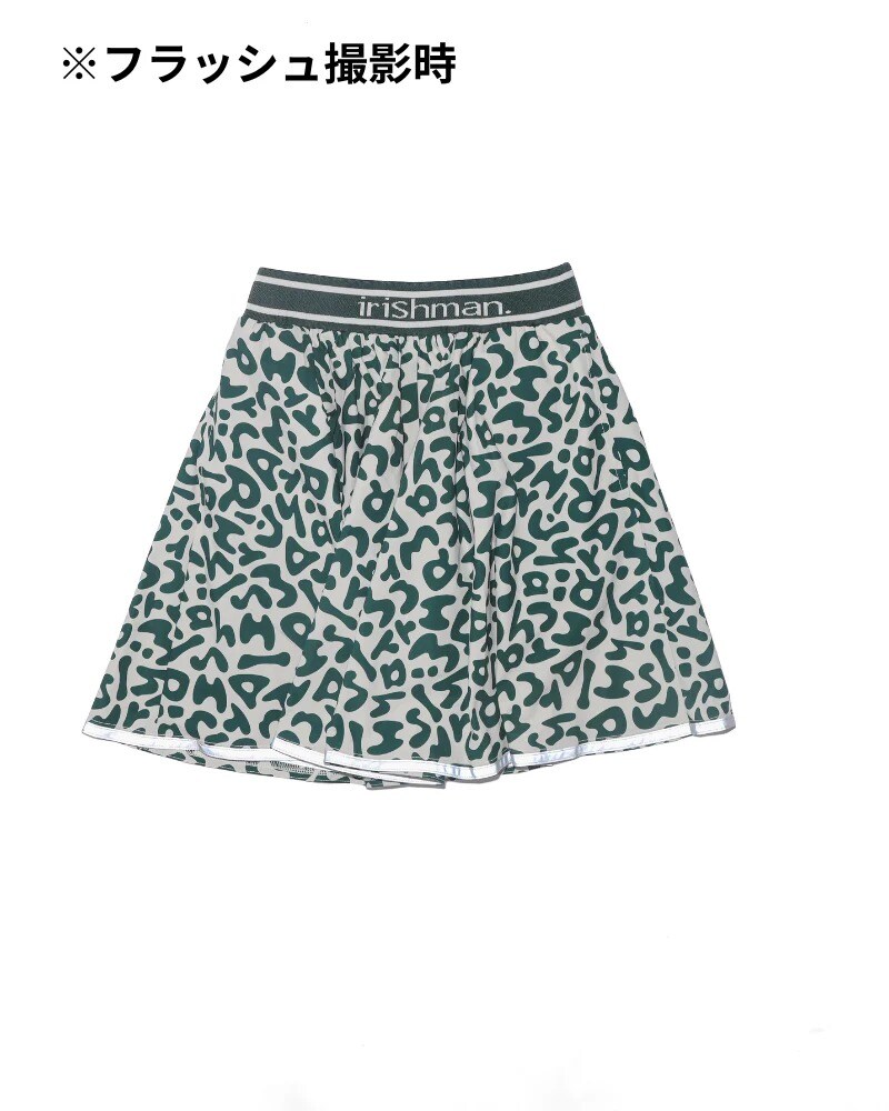 irishman【REFLECT】signature logo flare skirt 光る防水フレア