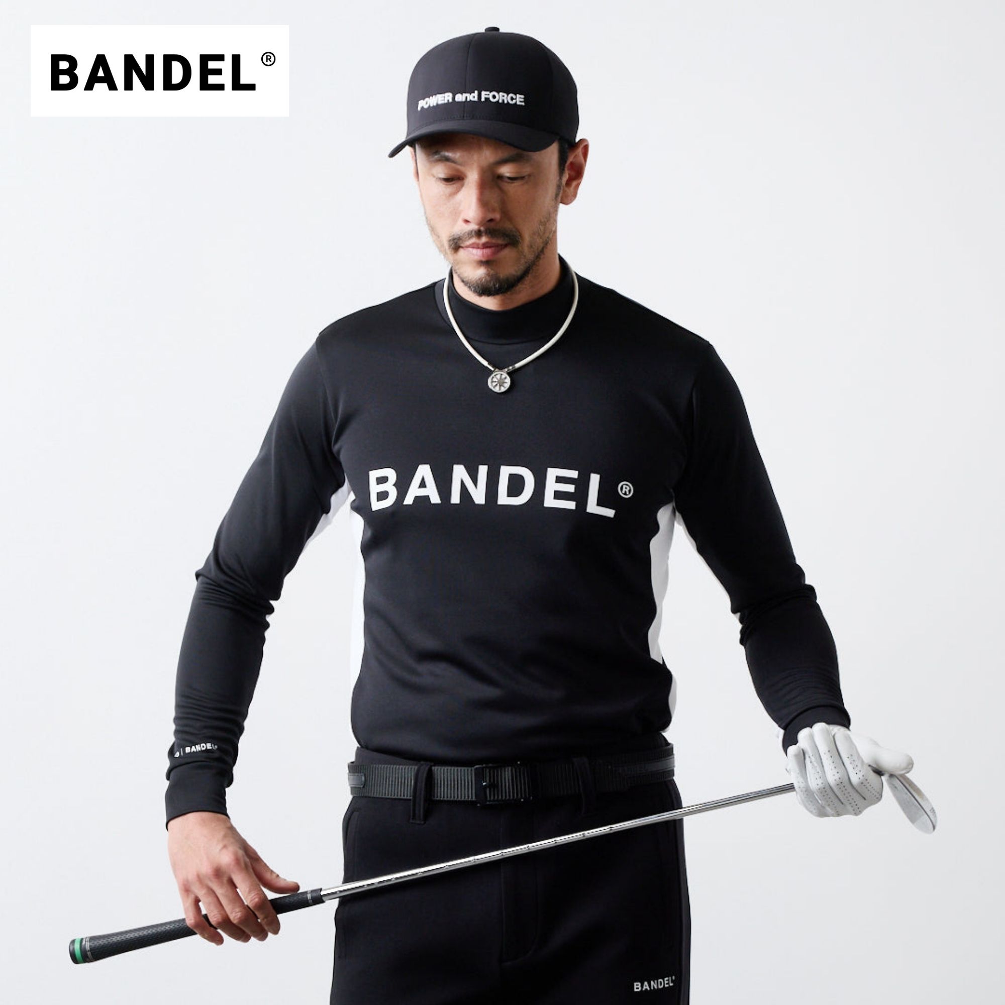 ⛳️BANDELバンデル⛳️メンズロングスリーブ モックネック ブラック L