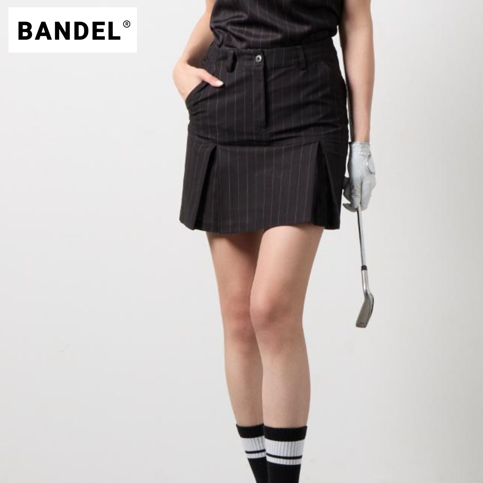 BANDEL ウィメンズ ピンストライプインバーテッドプリーツスカート