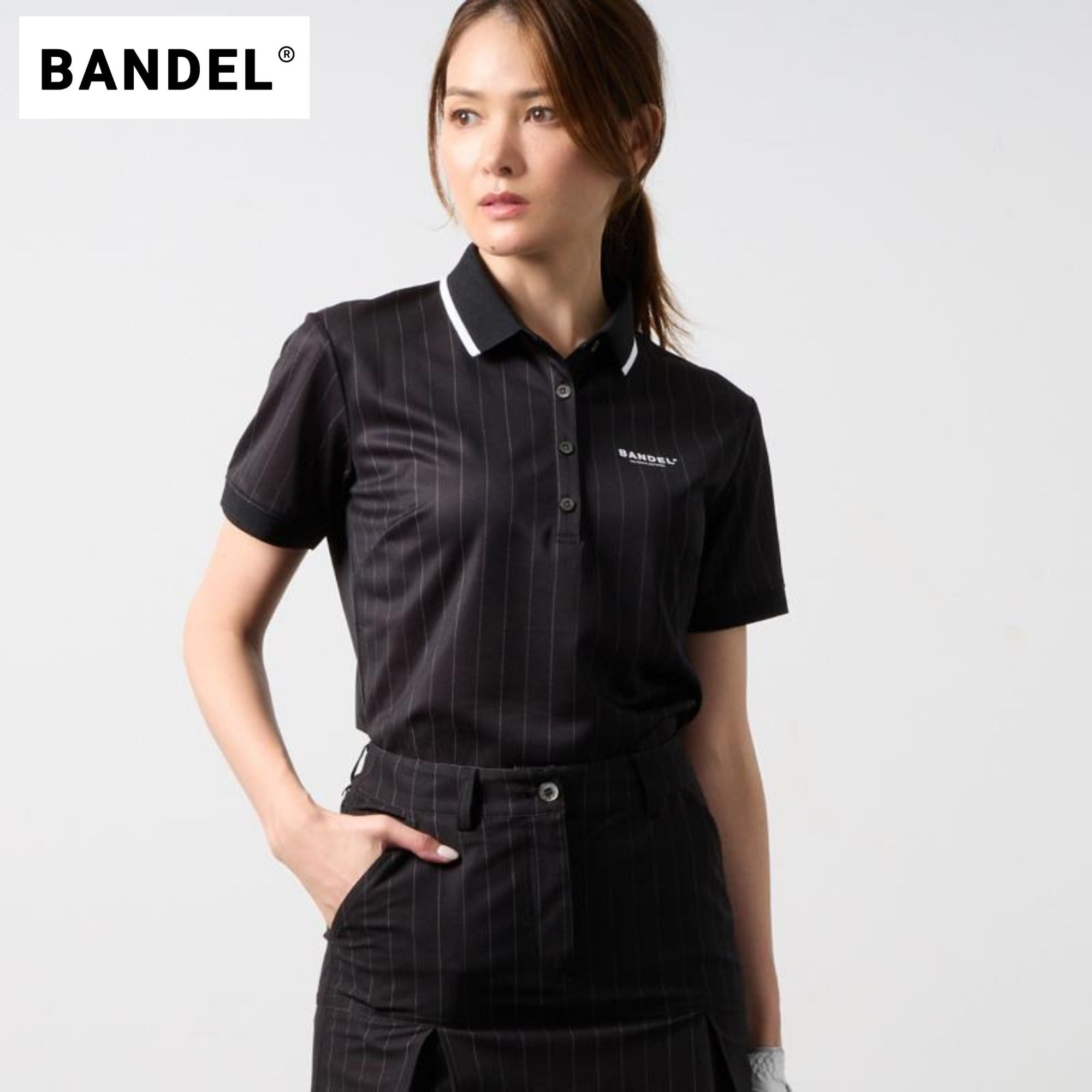 BANDEL バンデル ウィメンズ ピンストライプポロシャツ レディース