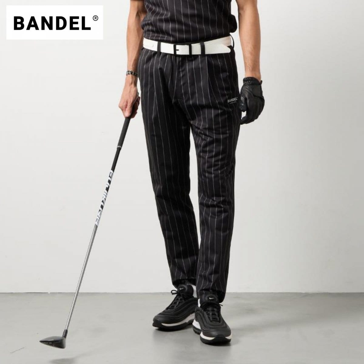 BANDEL バンデル ストライプタックテーパードパンツ メンズ
