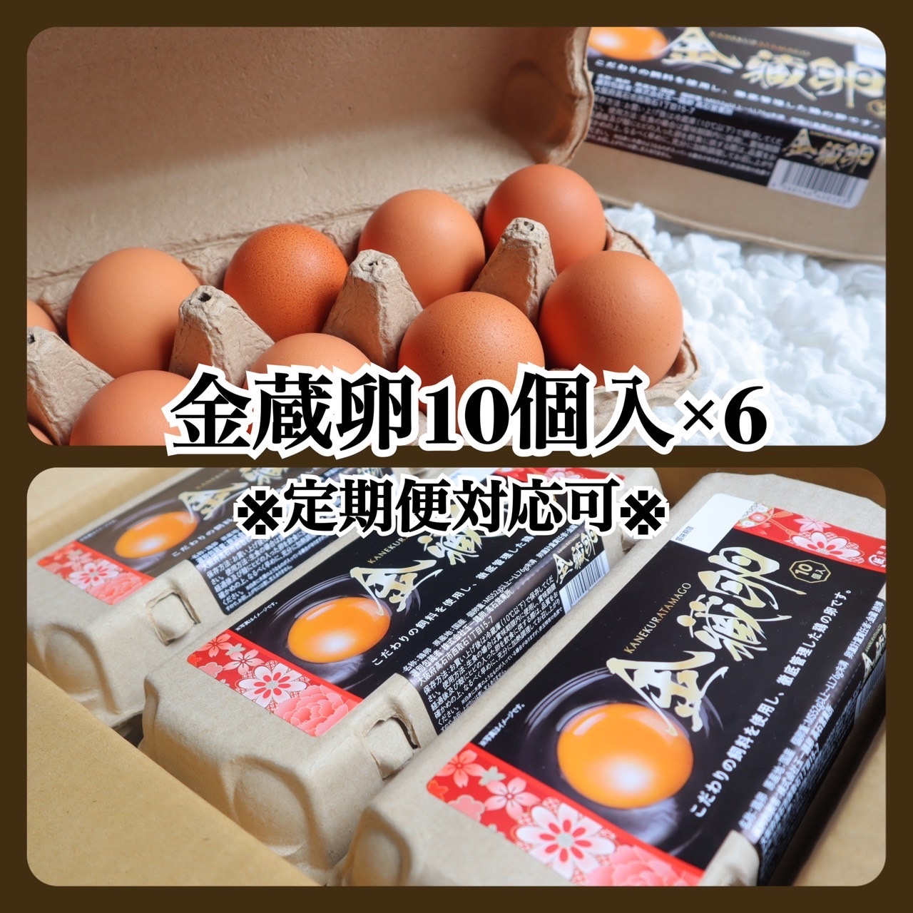 金蔵卵】かねたま10入り×6パックこだわり新鮮生たまご☆定期便対応☆
