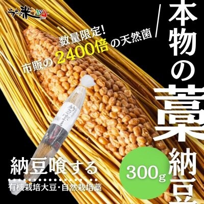 自然栽培のわら＆有機栽培の固定種の大豆を使用、2400種類の天然菌で熟成した貴重な手作り酵素納豆「納豆喰する」