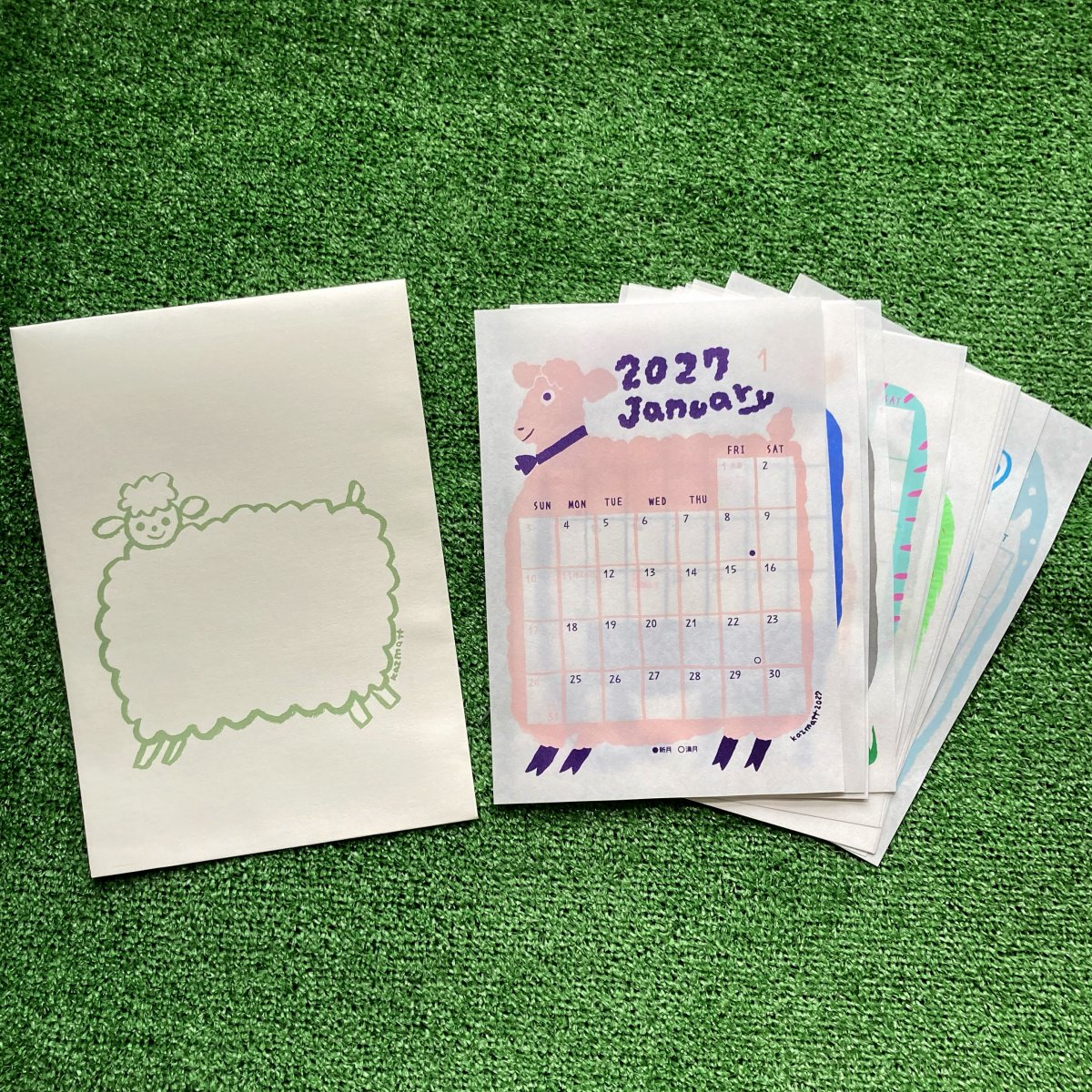 【カレンダー小】どうぶつカレンダー2027 A5