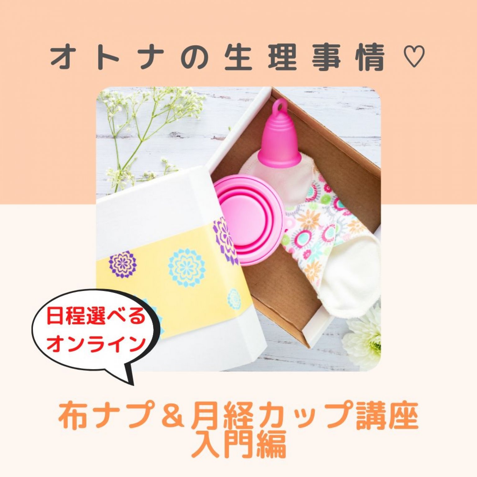 【日程選べる♪オンライン】布ナプ・月経カップ入門編