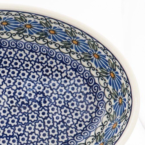 ポーランド食器 グラタン皿 黄色紺花 ツェラミカアルティスティッチナ