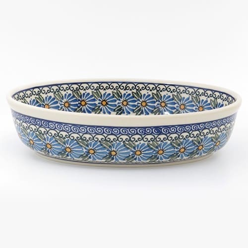 ポーランド食器 グラタン皿 黄色紺花 ツェラミカアルティスティッチナ