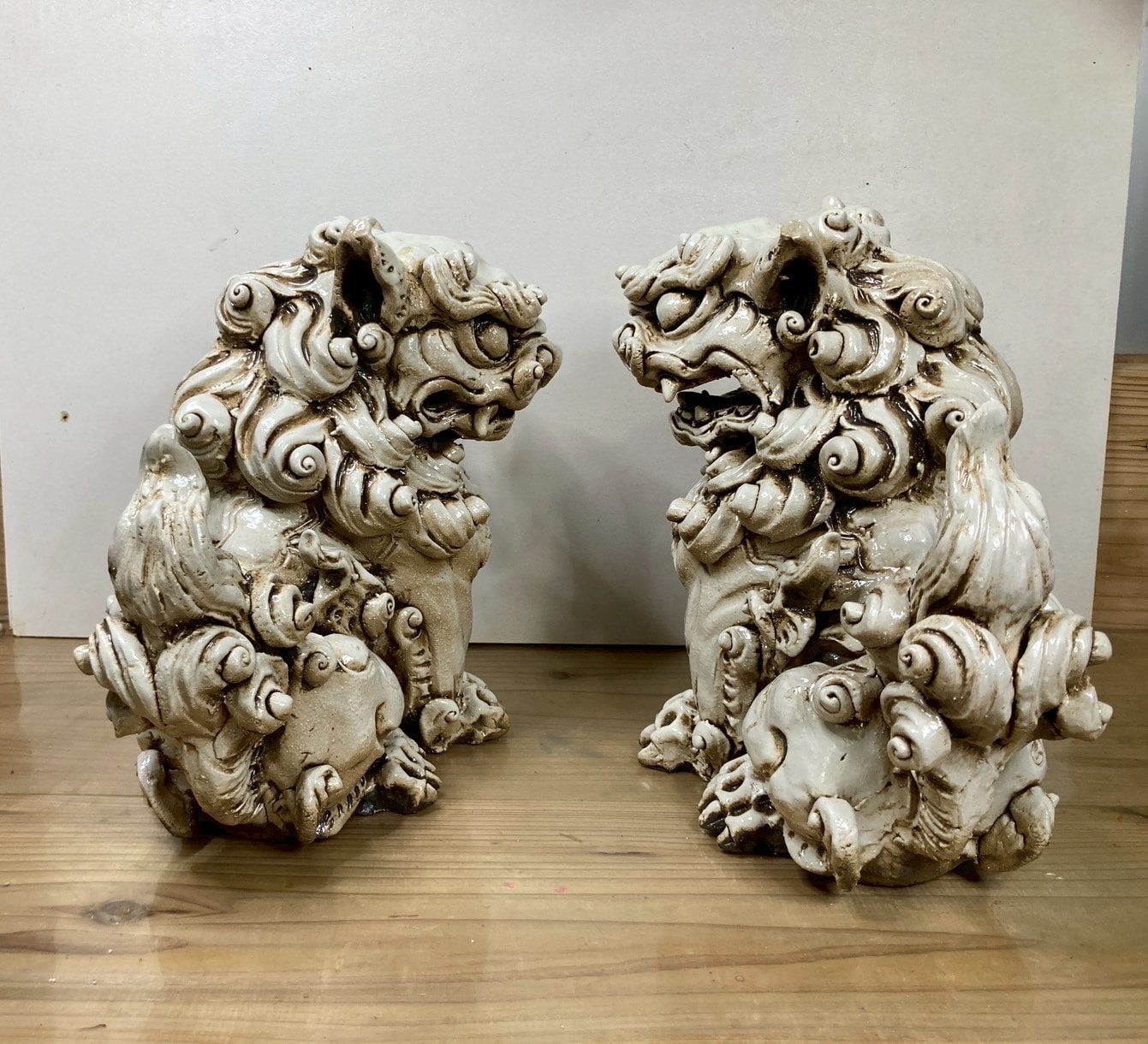 西村様専用ページ【名波均さん】手捻りシーサー｜40㎝｜白