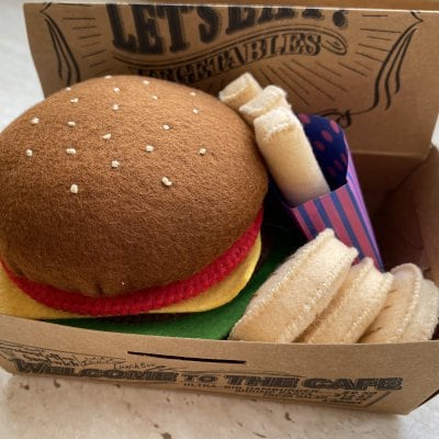 【ハンドメイド】【ギフト】【おままごと】【お弁当シリーズ】ハンバーガーセット