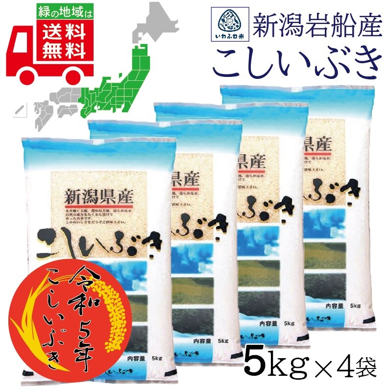 産地直送 令和5年産 新潟岩船産 こしいぶき 5kg×4袋 送料無料（一部