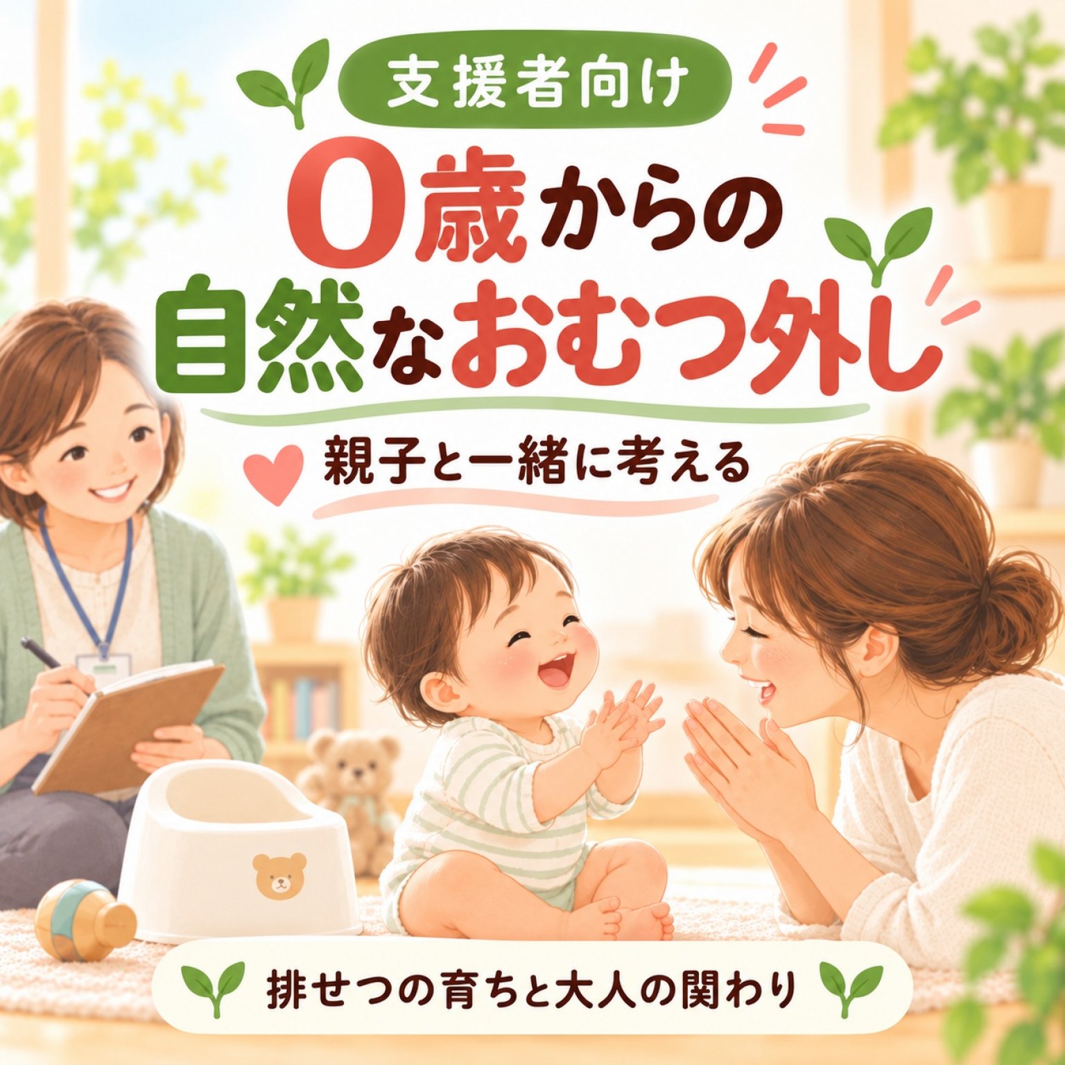 【子育て支援者・専門職参加用】親子と一緒に考える 0歳からの自然なおむつ外し｜子どもの「排せつ」の育ちと大人の関わり