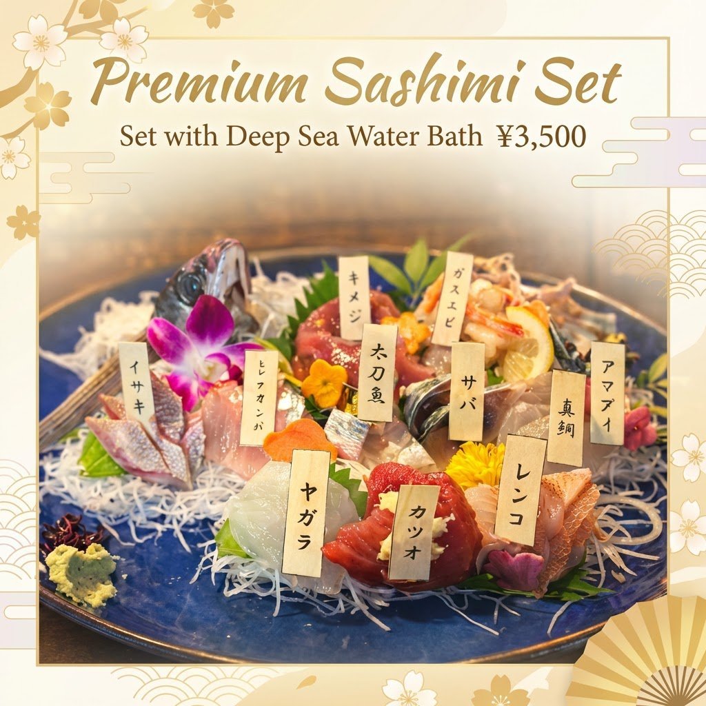 Kumano Sashimi + Hot Springs (Premium Set) — ¥3,500
