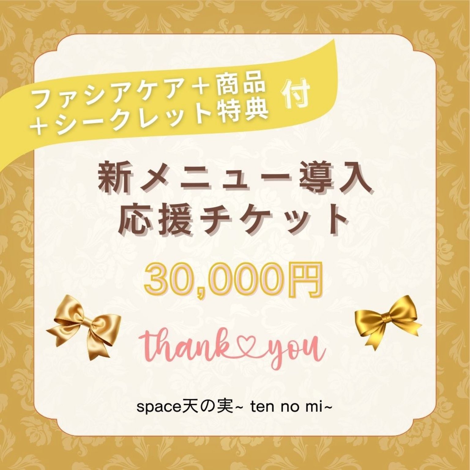 新メニュー導入応援チケット¥30,000