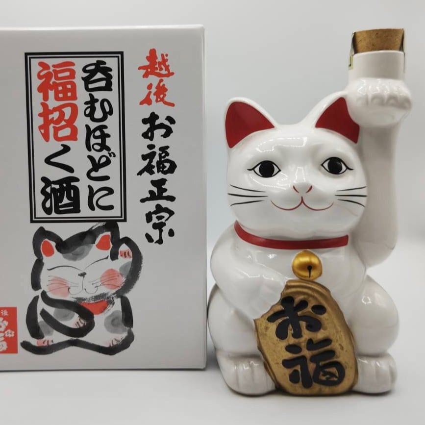 おぐまやオリジナル】お福 招き猫ボトル 純米吟醸火入れ原酒 720ml/1.8L