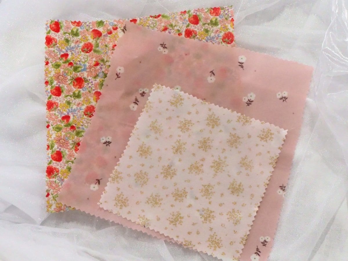 みつろうラップ３枚セット　かわいいくてサスティナブル　繰り返し使えるエコラップ　環境ホルモンの影響も心配ない天然素材のラップ（みつばちが作るみつろうと綿でできています）　