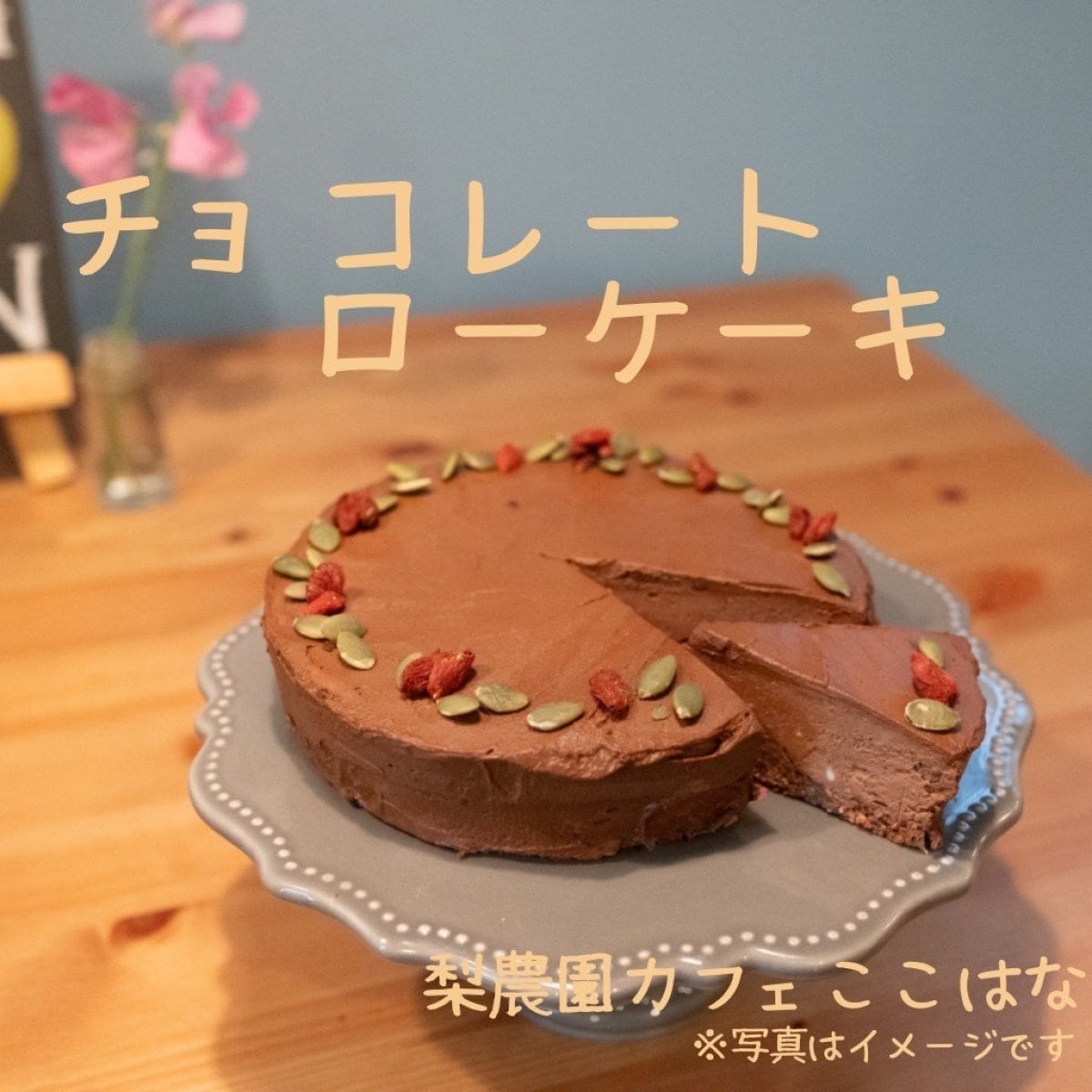 カカオたっぷり濃厚チョコ至極のローケーキ(１５㎝ホール８カット分)／アレルギー対応、小麦粉不使用、乳製品不使用、白砂糖不使用、卵不使用／食べたほうがよいスイーツ