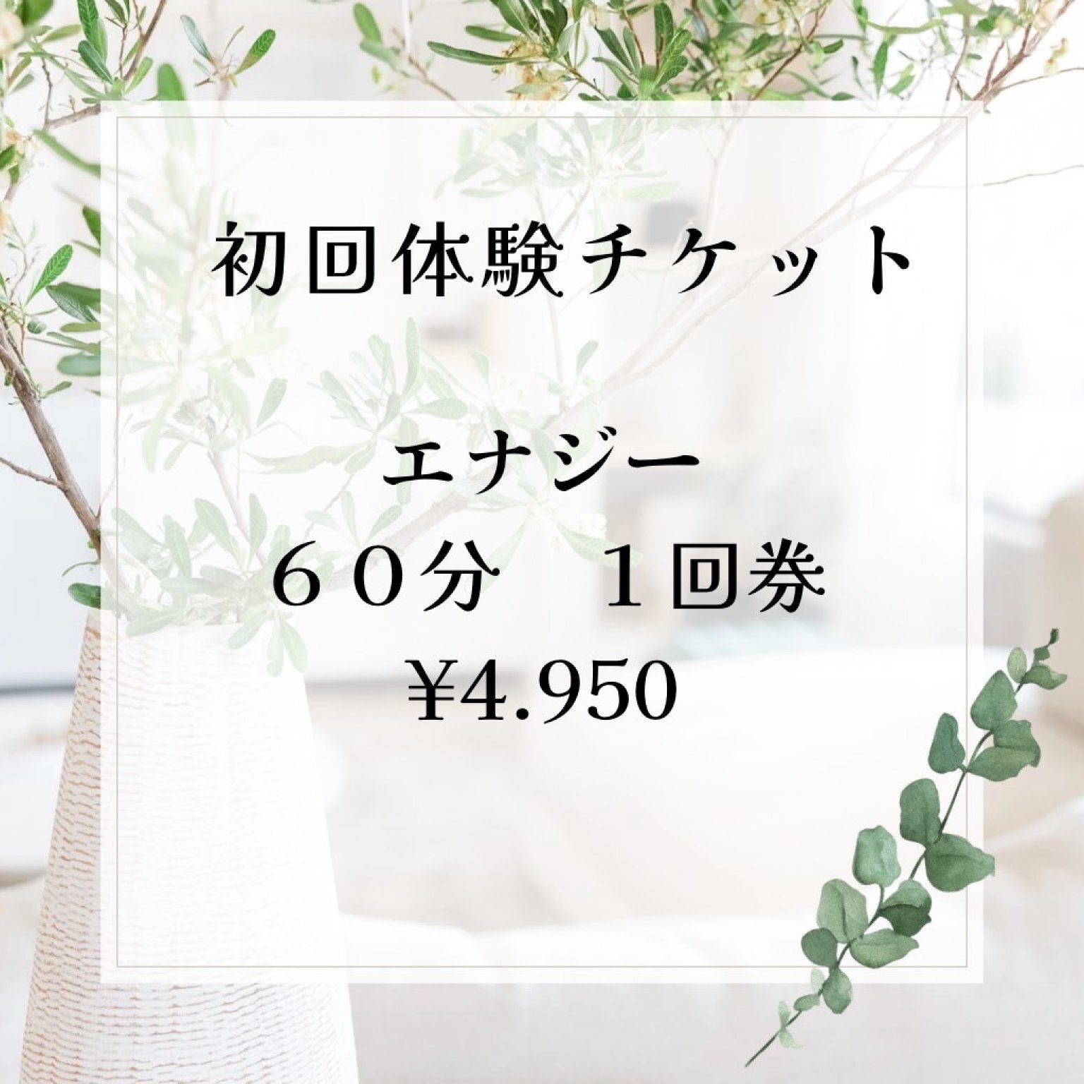 初回６０分体験（全身）リラクゼーションエナジーコース１回券